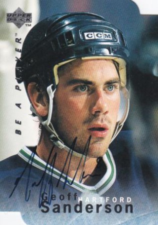 1995-96 Be A Player #S62 Geoff SANDERSON Autograph Die Cut